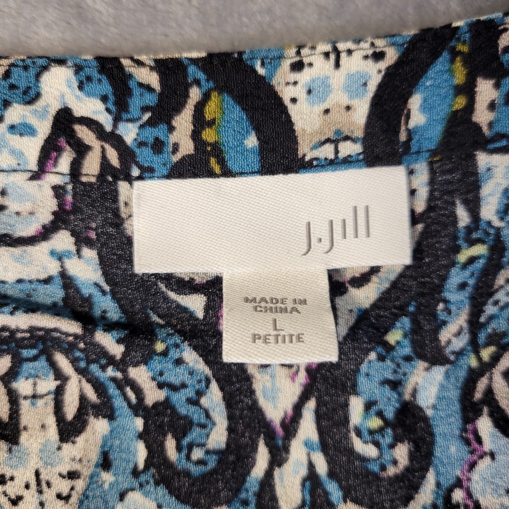 J Jill Womens LP Sheer Floral Long Sleeve Tunic Blouse Lightweight Relaxed Fit - Picture 3 of 9